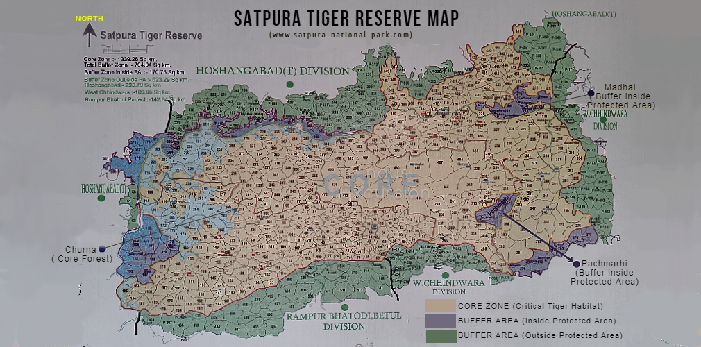 Satpura national park map